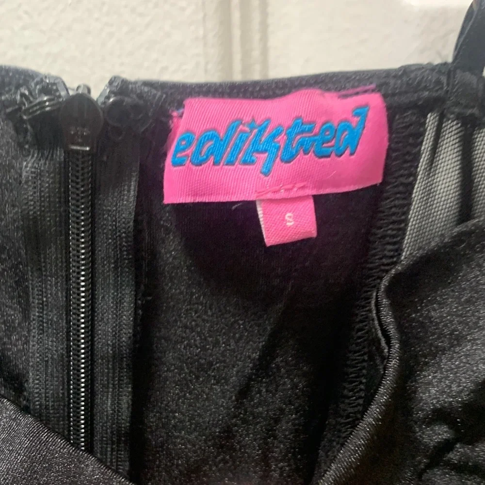 Edikted Black Mini Dress with Sheer Panels - Picture 3 of 5